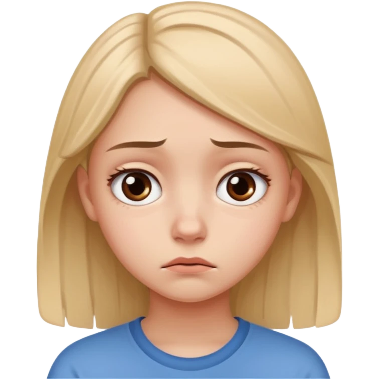 teenage gorl having disappointment about her idol - sadness from unfulfilled hopes or expectations emoji