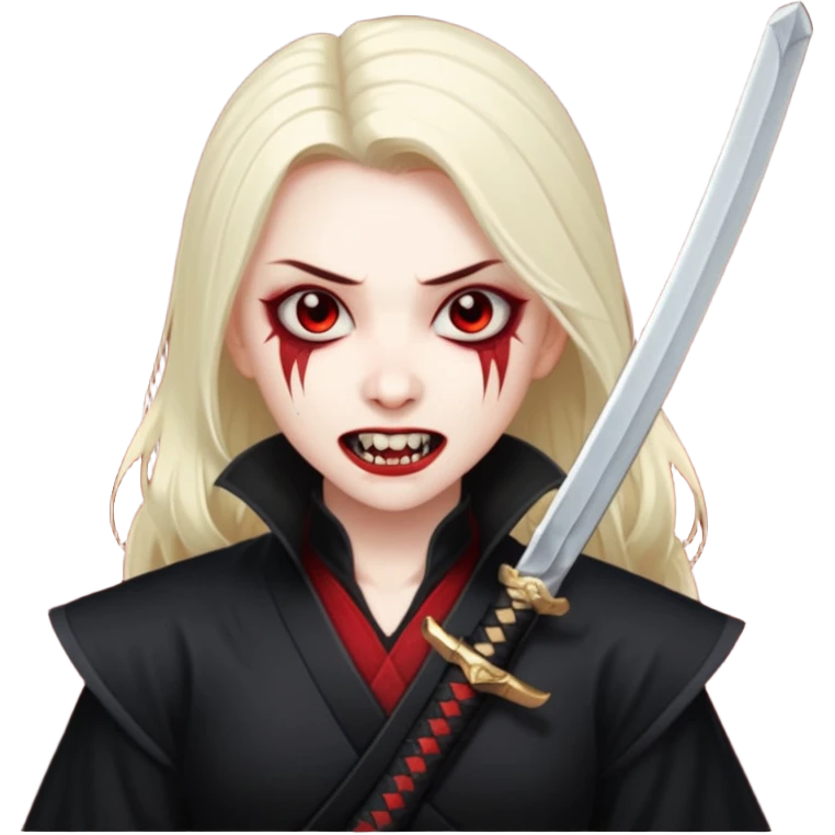 Vampire with katana emoji