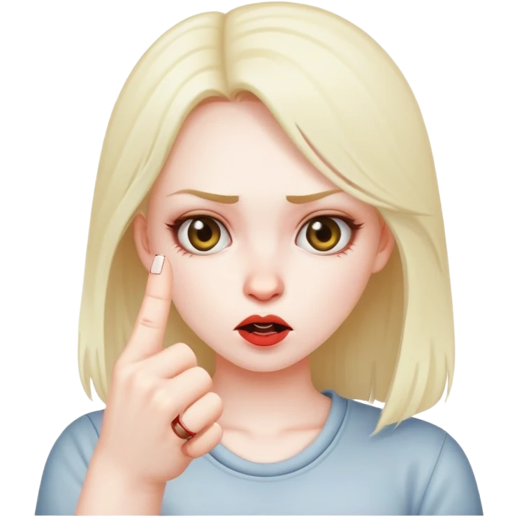 mad girl sticking her middle finger up emoji