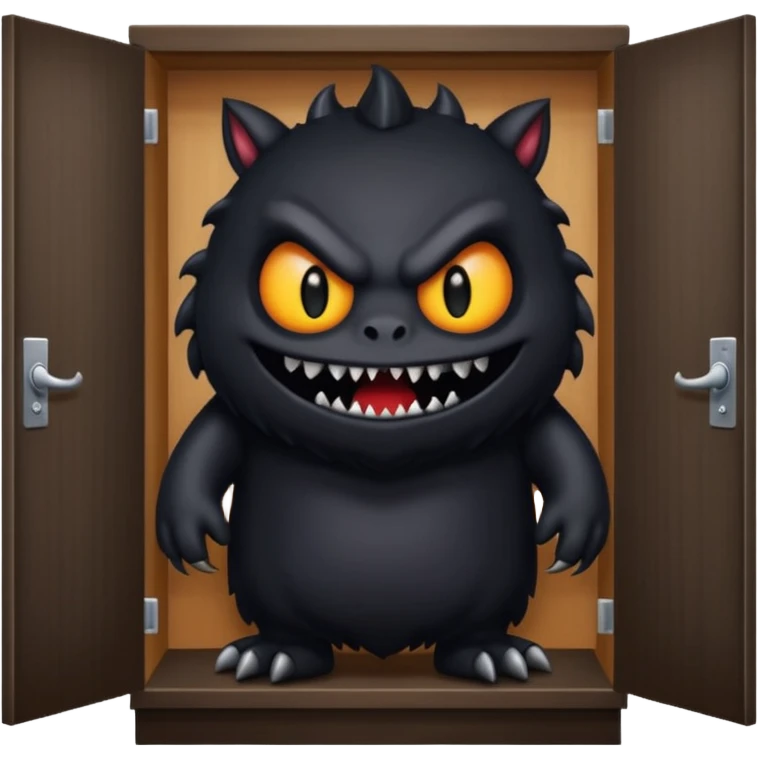 Scary black Monster on the closet emoji