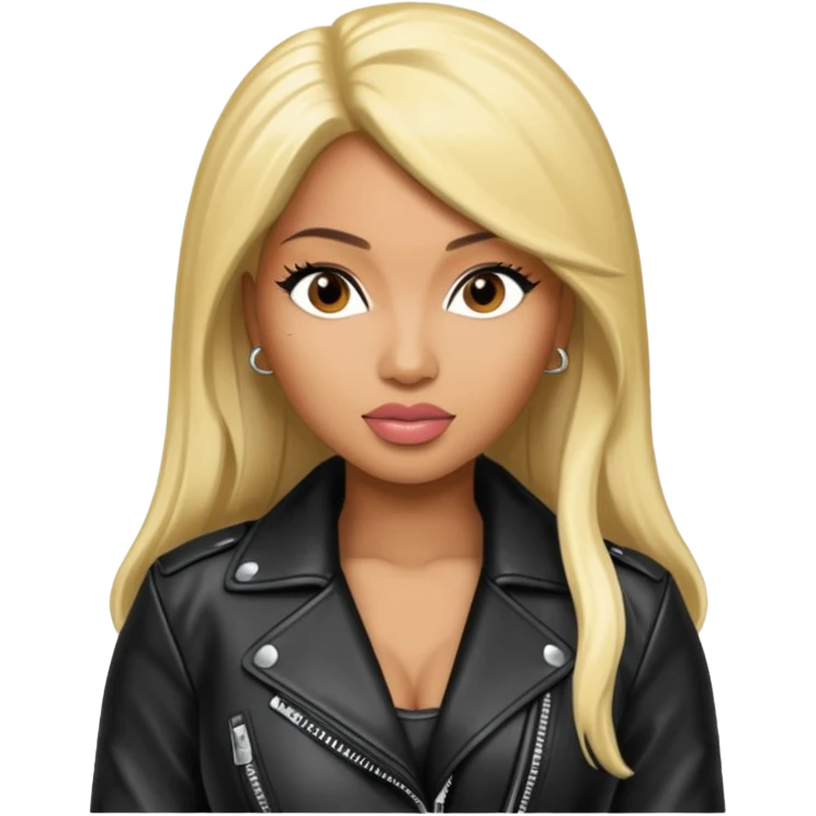 Nicki Minaj wear leather jacket emoji