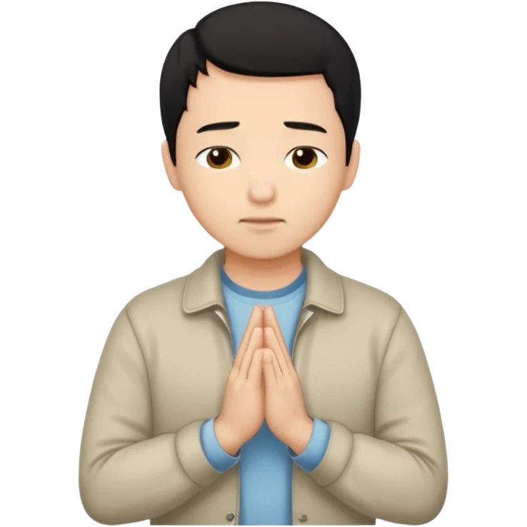 A man prayering with black hari skin colour white and with casual dress emoji