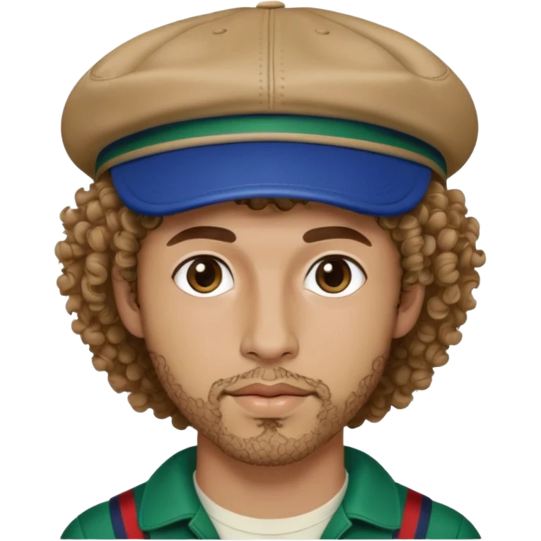 ein Talahon mit Gucci Cap, locken und dünnen Ziegenbart emoji