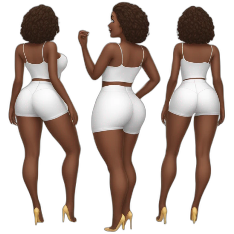 full-body-curvy-beauty-white-knickers-skirt rear view emoji