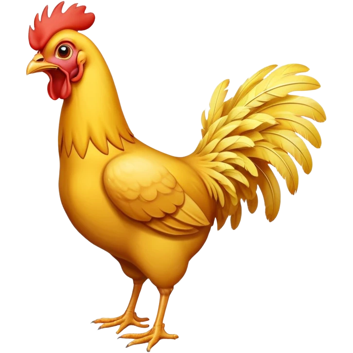 long neck yellow chicken shouting emoji