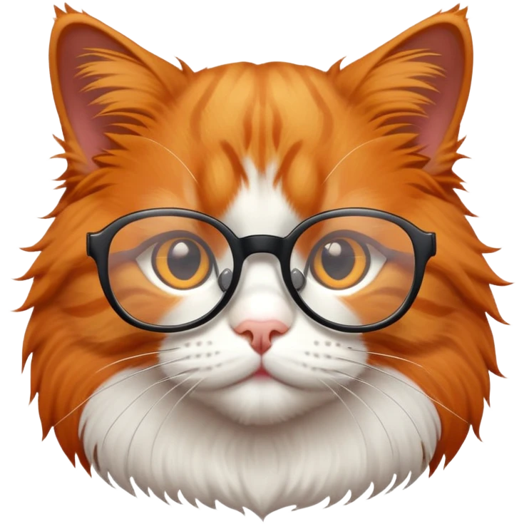 Orange cat with glasses emoji