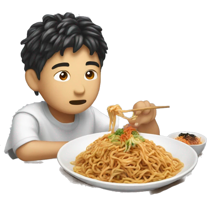 joon kook comendo yakisoba emoji