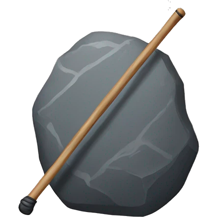 Rock with cane emoji