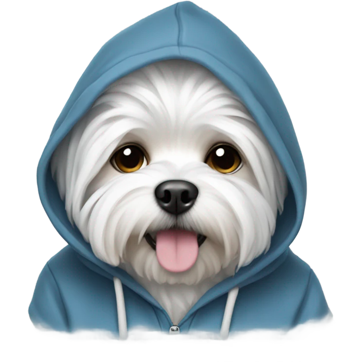 Maltese with a hoodie emoji