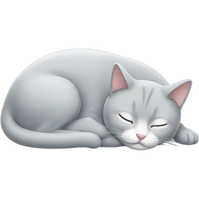 light grey cat sleeping emoji