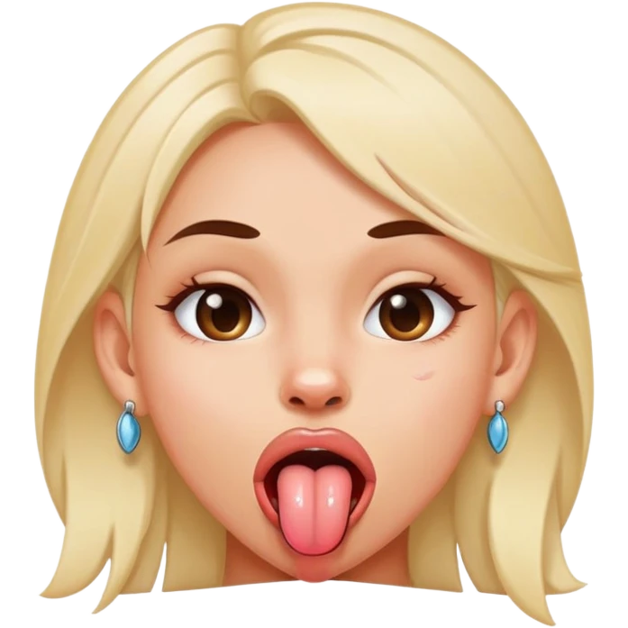 une fille qui tire la langue avec un piercing  emoji
