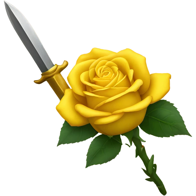 yellow roses with dagger emoji
