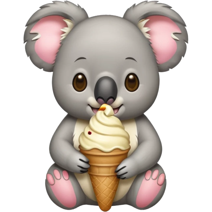 Koala with ice cream emoji