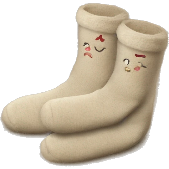 Two beige home socks emoji