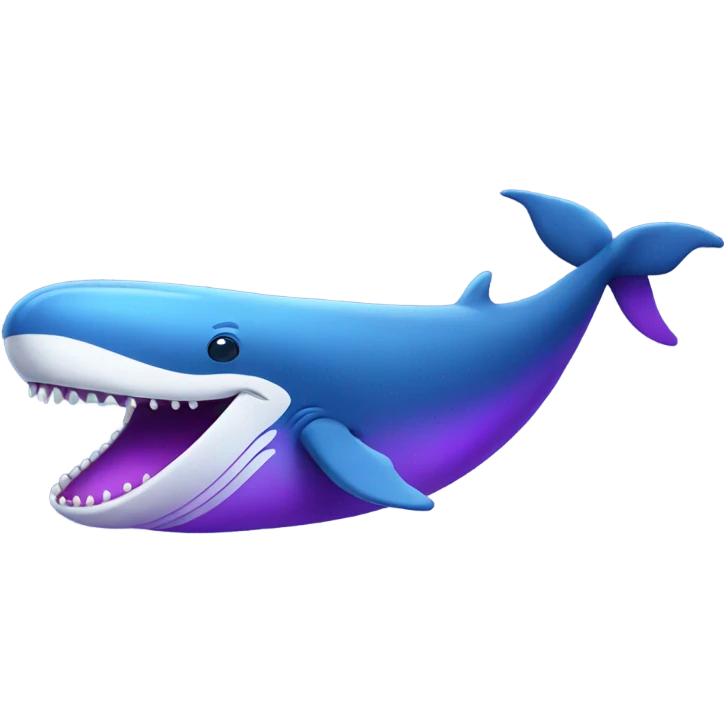 Blue whale purple, open mouth emoji