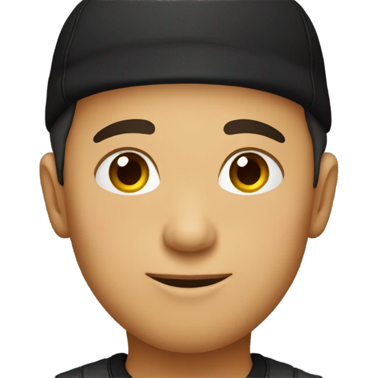 boy in black shirt cap emoji