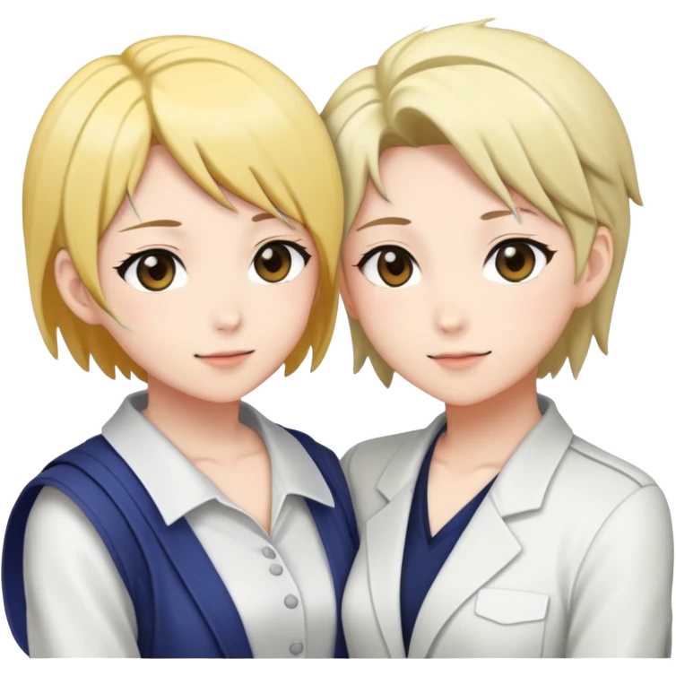 Lezbiyen çift baki animesi tarzinda  emoji