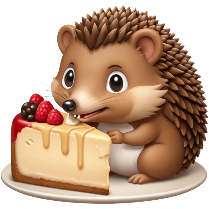 hedgehog eating cheesecake emoji