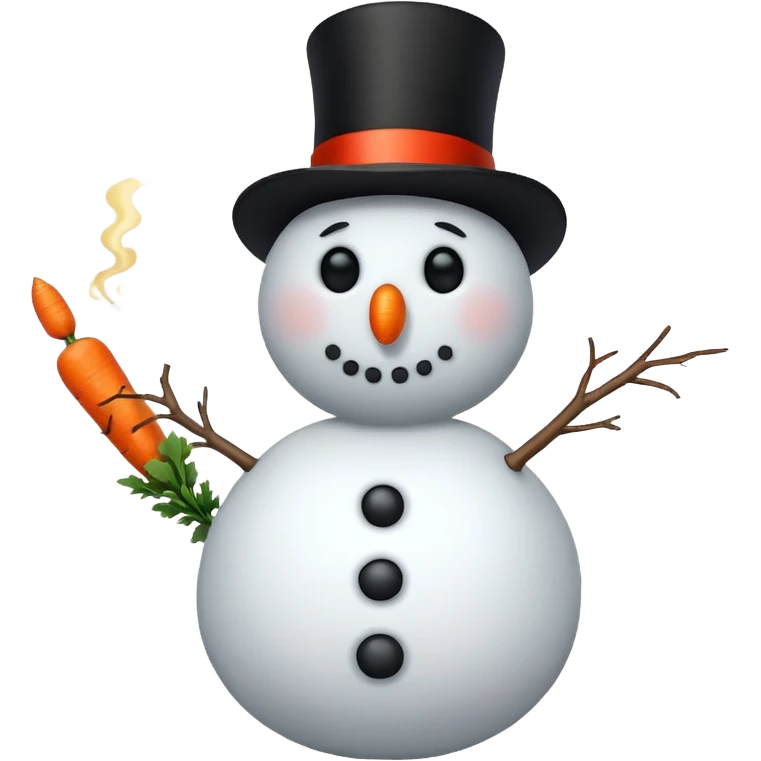 a snowman with a cigarette emoji