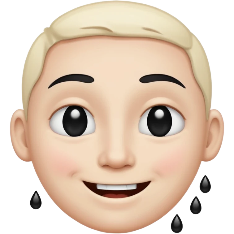 Smiley qui sourit avec des cœur noir et des larmes  emoji