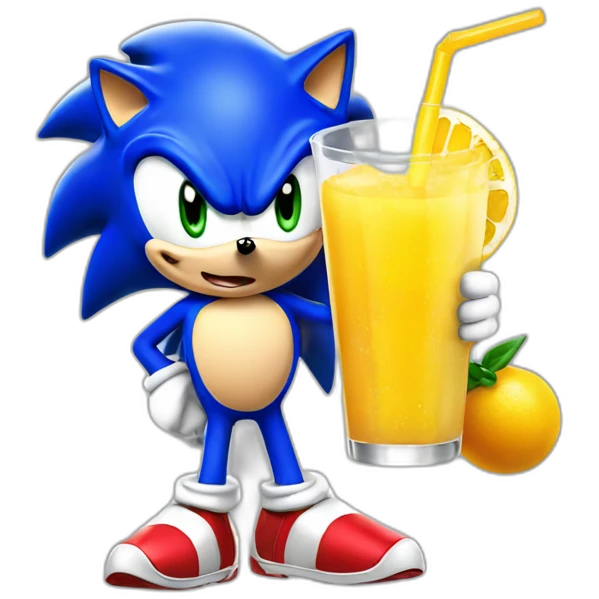 Sonic the hedgehog drink a juice emoji