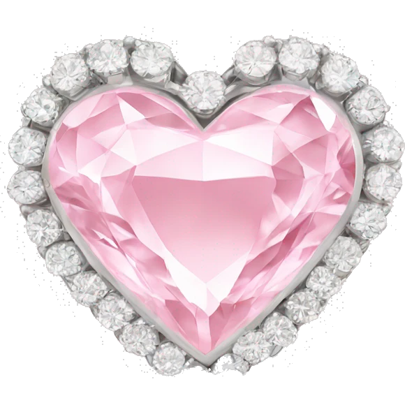 Diamond ring light pink heart emoji