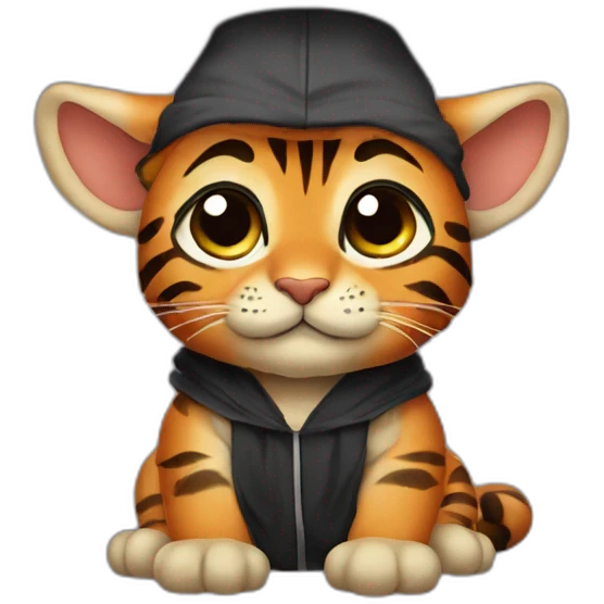 cuty tiger similar to baby yoda with a mortarboard emoji