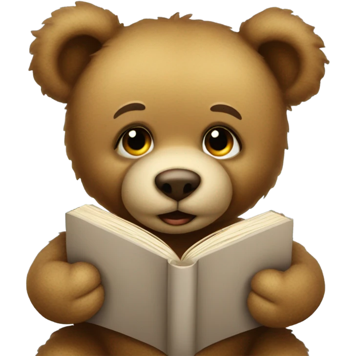 Teddy bear reading book emoji