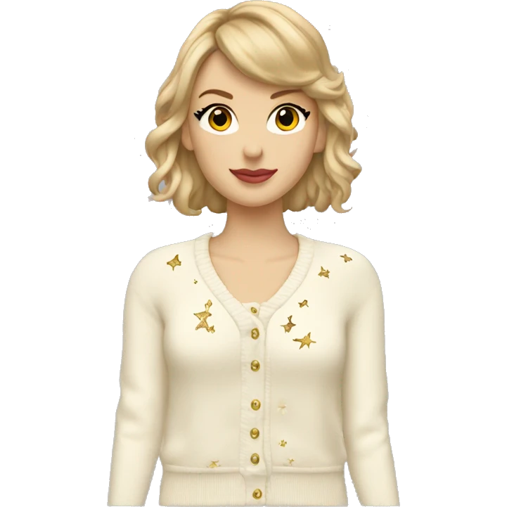 Taylor swift cream cardigan with stars not on anyone emoji