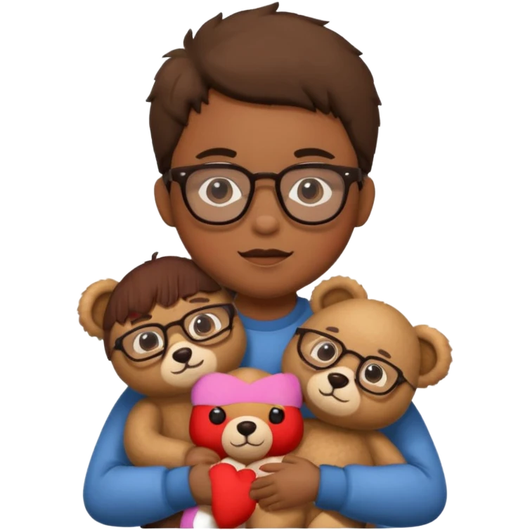 kid wearing glass with teddy bear  emoji