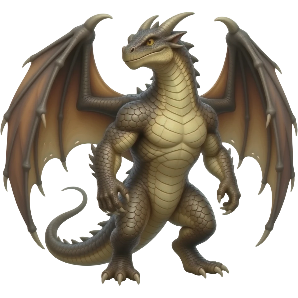 a mythical monster resembling a giant reptile, sometimes having wings. emoji