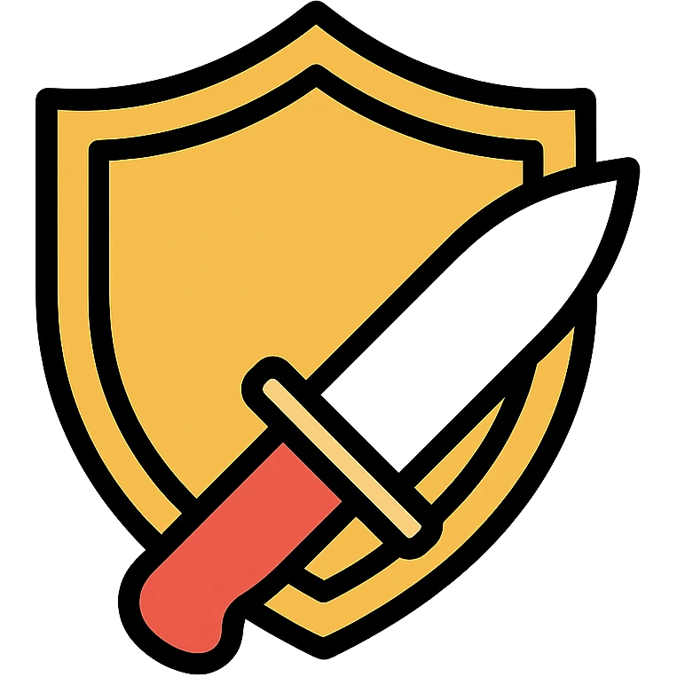 shield and knife colored icon emoji