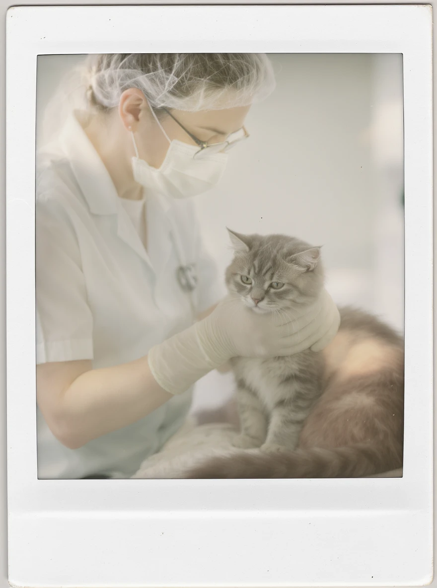 veterinarian examining a cat emoji