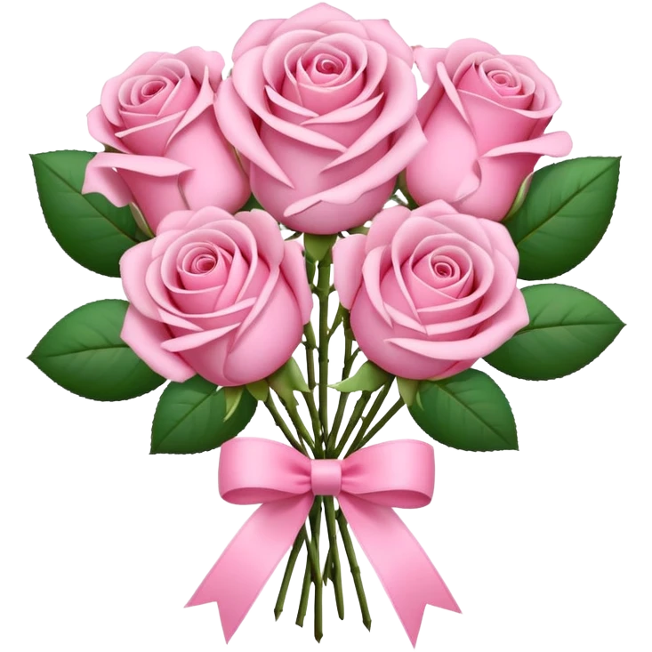 pink rose bouquet with pink ribbons  emoji