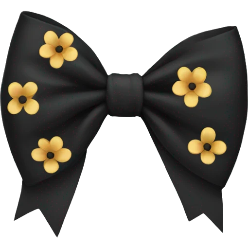 Black Flowers Bow emoji