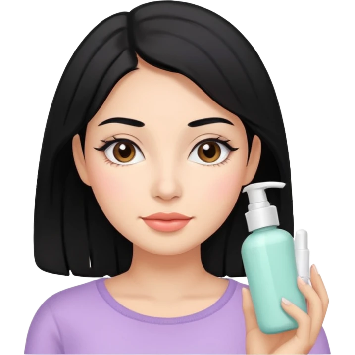 latina black hair cute pastel colors skin care emoji