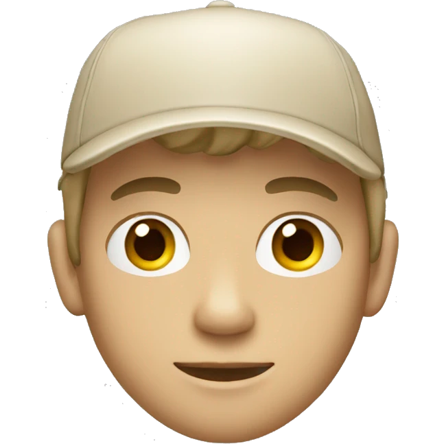 "Young man, white, with a beige cap." emoji