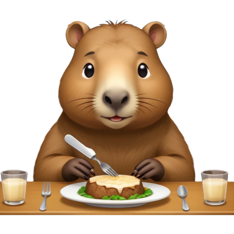 capiabra at a restaurant table emoji