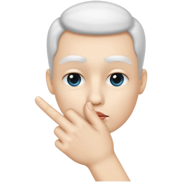 White Shh finger and hand emoji emoji