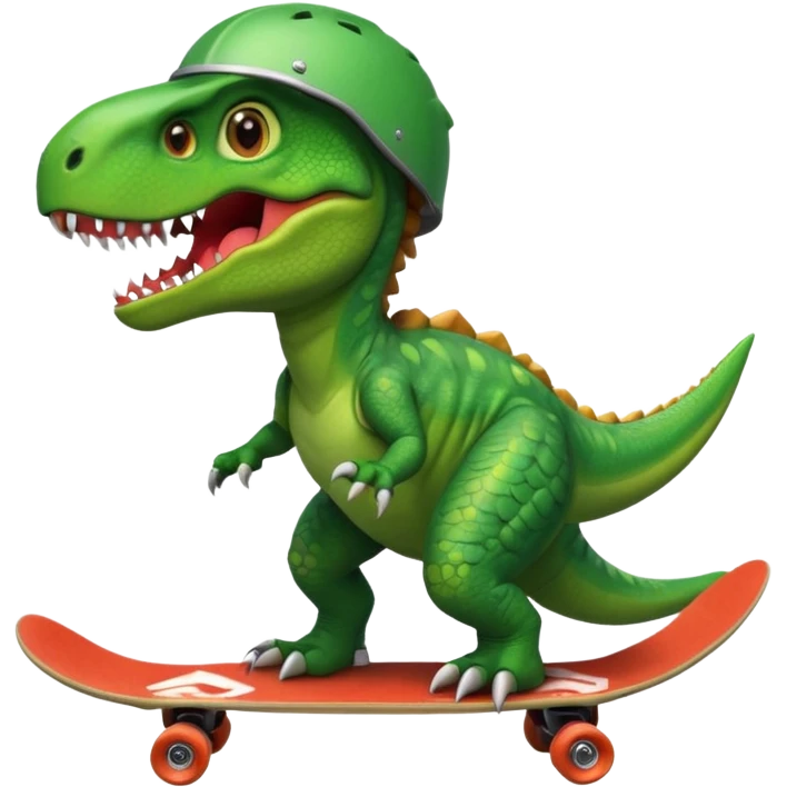 dinosaor with skateboard helmet emoji