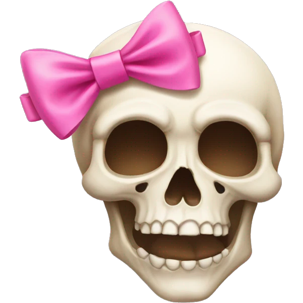 Skull with a pink bow emoji