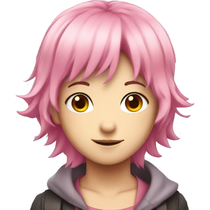 Pink haired anime protagonist  emoji
