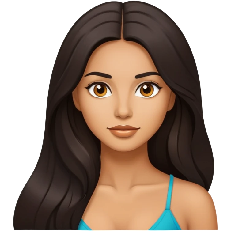 attractive Latina woman with long dark hair emoji