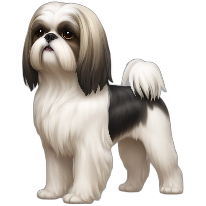Dog Shih Tzu with long coatl full-height  emoji