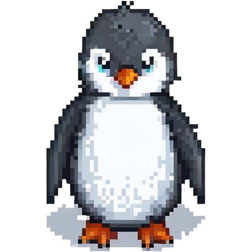 penguin pixel art style emoji