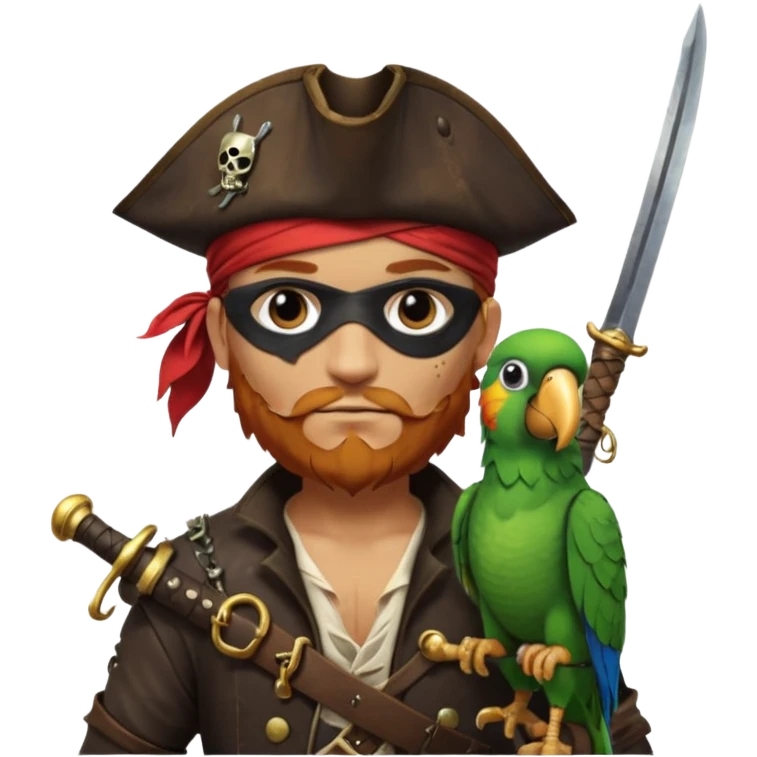 pirate and parrot emoji