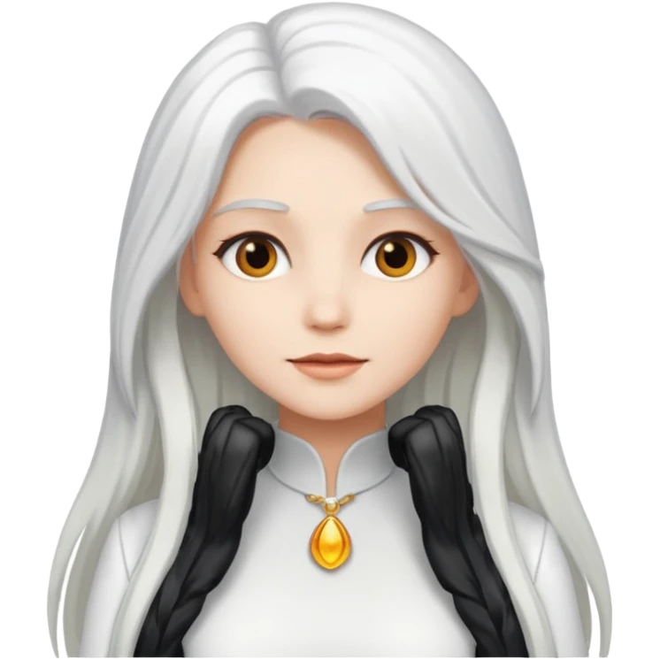 The Good Witch from The Land of Oz with long white hair, white outfit emoji