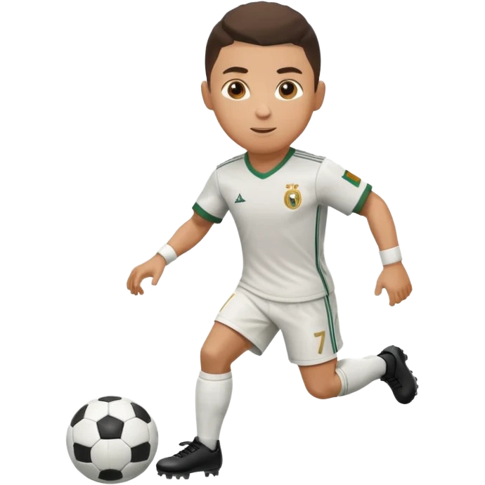 Ronaldo dribbling with a football emoji