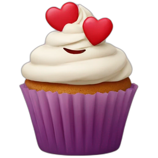 Valentine’s Day cupcake with a happy face emoji
