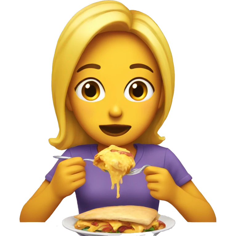 Chica comiendo emoji